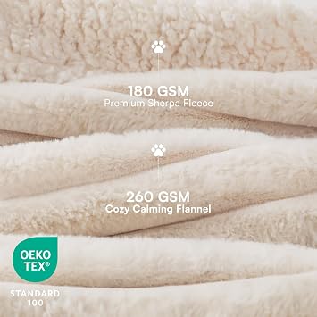 Luciphia Waterproof Dog Blanket, Washable Reversible Flannel Pet Throw