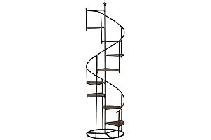 Coaster Furniture Rustic Brown and Black Spiral Staircase Display Shelf