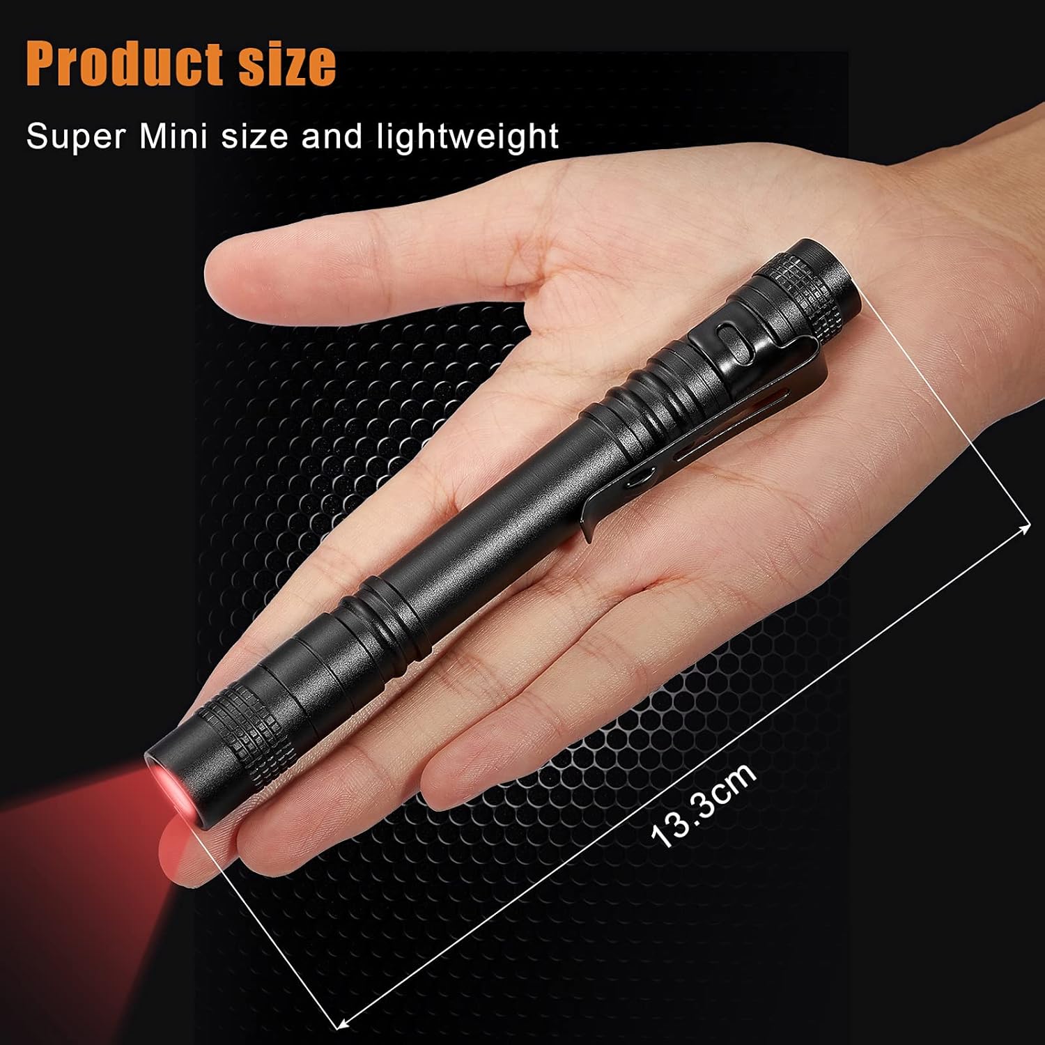Tuanse 8 Pcs Red Light Flashlight Red LED Flashlight Pen Light Bright Torch for Night Astronomy Aviation Observation Turtle Safe Beach