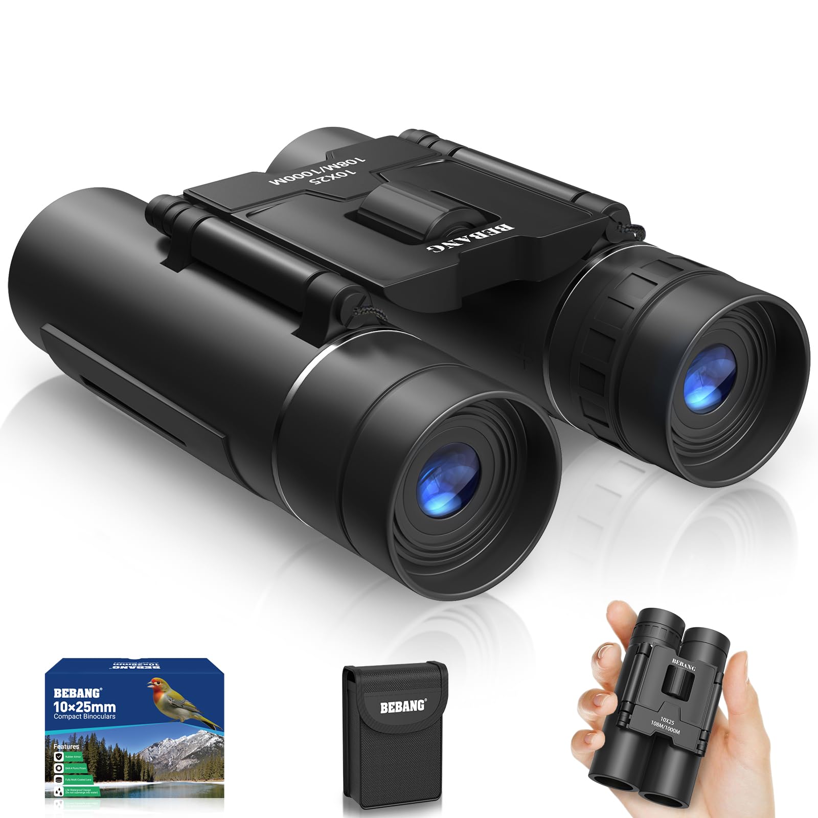Binocolo 10x25 per bambini adulto, piccolo compatto leggero mini tascabile binocolo per bird watching, viaggi, osservazione delle stelle, caccia, campeggio, concerti, teatro, sportivo, opera