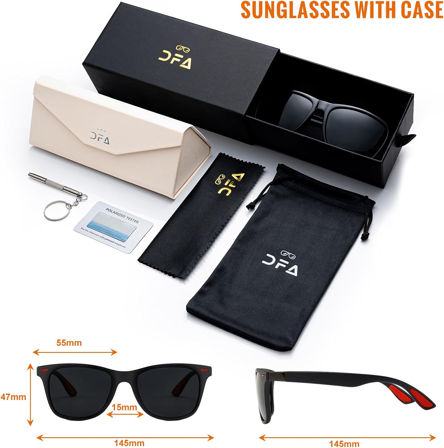 Polarized Sunglasses for Men Women,Lightweight TR90 Frame,UV400 Protection,Square Sun Glasses Driving Fishing Golf - Image 4