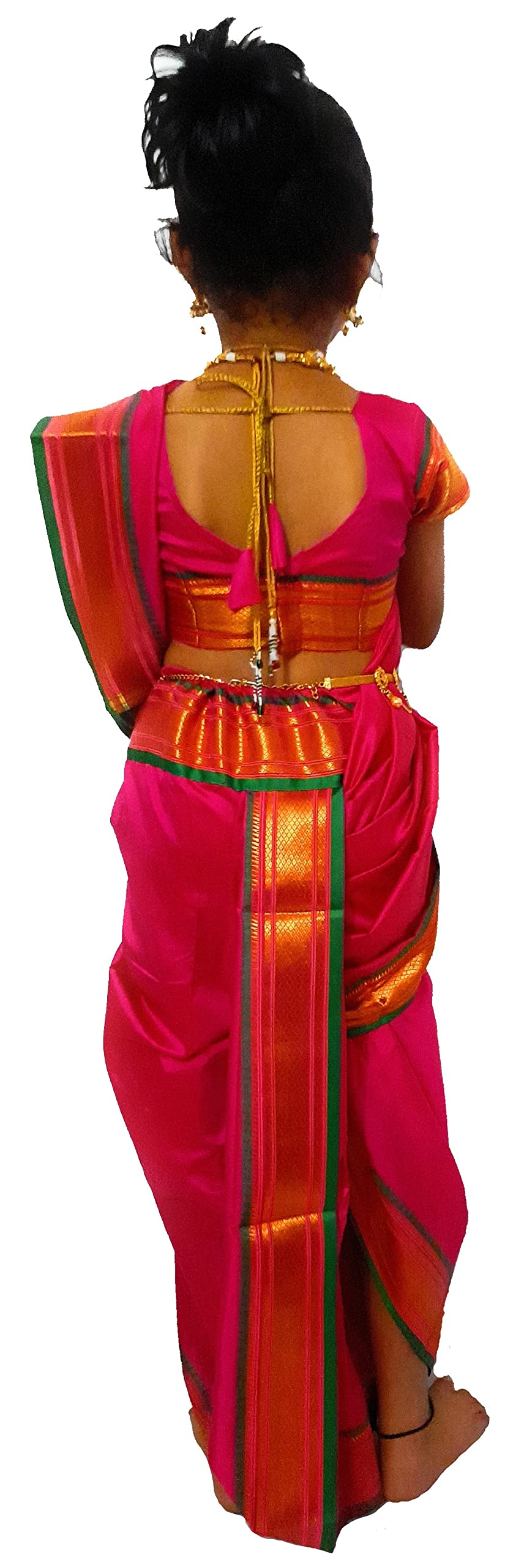 Luster Girl's Belgaon Silk Navwari Saree (Z023_Pink) 1