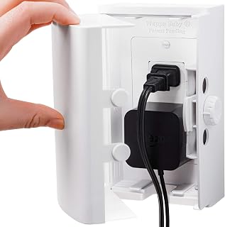 WappaBaby Patented Dual-Lock Outlet Safety Box (2 Pack) - Toddler Proof Covers with Extra Plug Space, Easy 3-Step Install, White