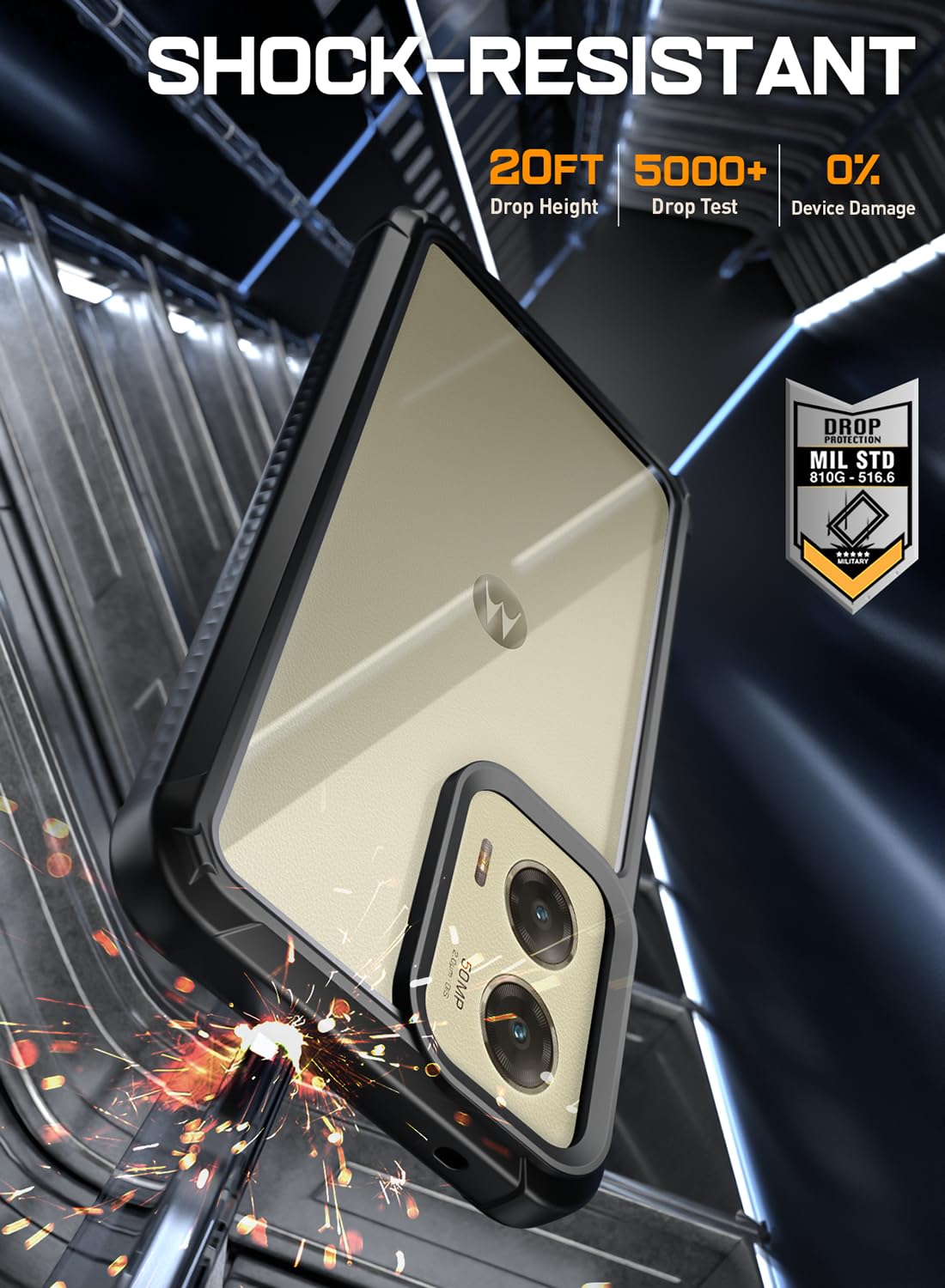 Custodia Poetic Guardian Per Moto G Power 5G 2024 | Antiurto Con Protezione Schermo