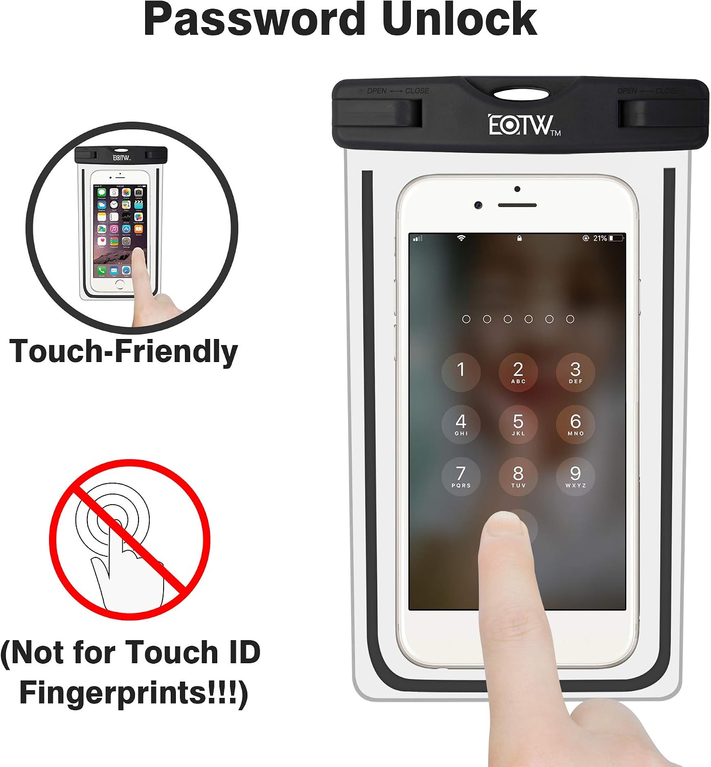 EOTW Waterproof Case, Universal Waterproof Phone Pouch Compatible for iPhone 13 12 11 Pro Max Xs Max XR 8 7 6 Plus Galaxy S20 S10 up to 6.8", IPX8 Cellphone Dry Bag