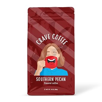 Crave Beverages Flavored Ground Coffee Bag, Southern Pecan Flavorful and Fun Brew, Made with 100% Arabica Beans - Flavor Enhanced, 10 Oz