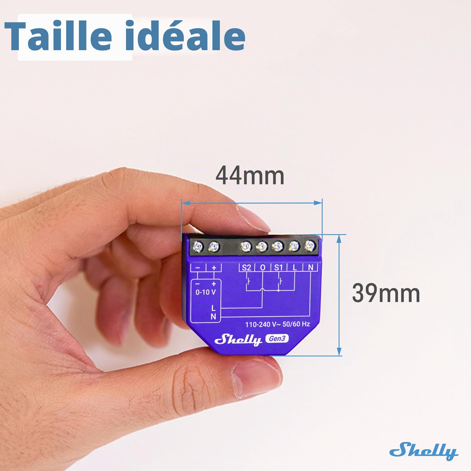 Shelly Dimmer 0/1-10V PM Gen3 - Variateur de Lumière connecté, Gradateur Wi-Fi pour LED, Halogènes avec Mesure de la consommation, Compatible avec Alexa, Google Home, KNXnet, Contrôle par app