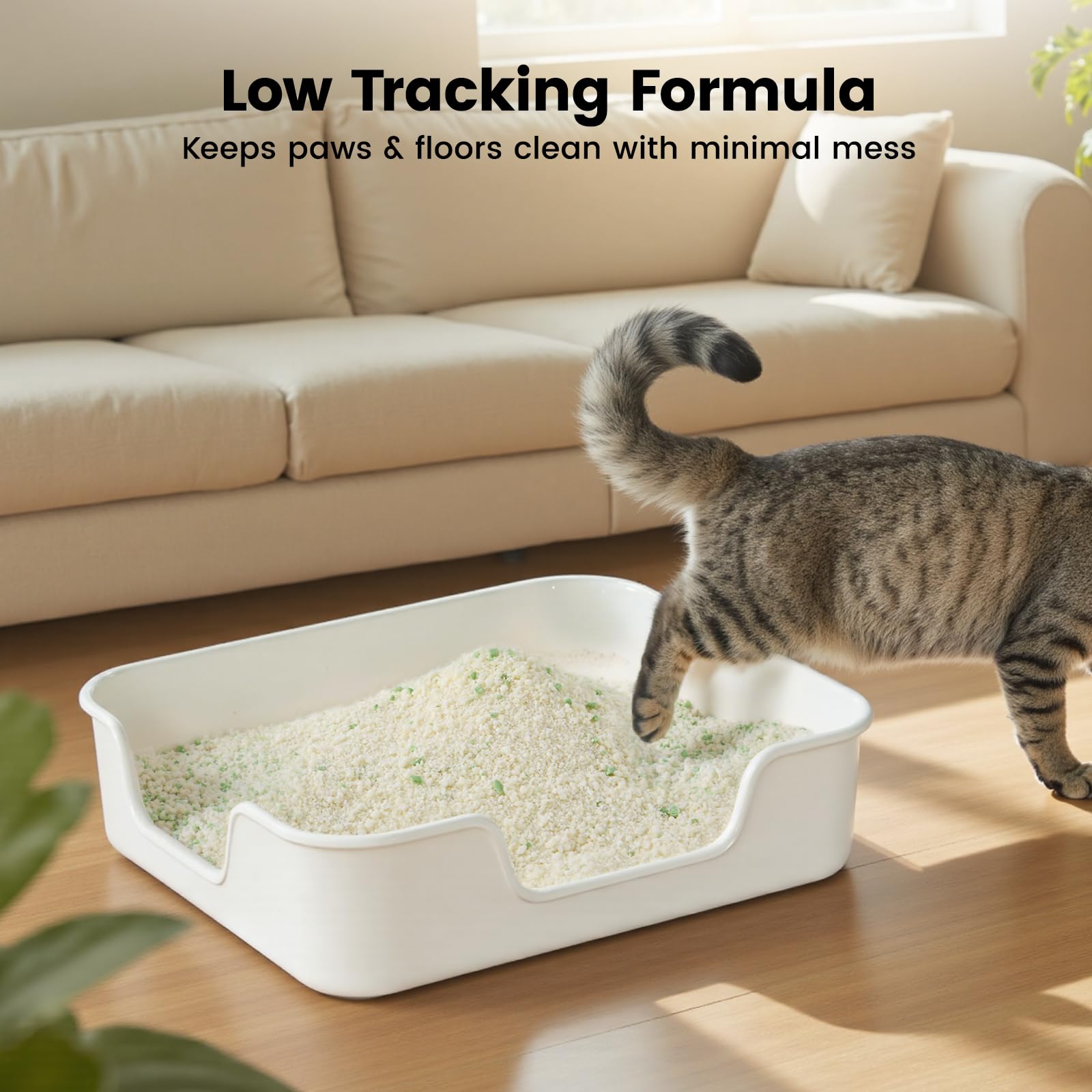 Gardner Pet Żwirek do kuwety z kasawi, Żwirek do kuwety z tapioki, kontrola zapachu | Niskopyłkowy | Naturalny skupiający się żwirek | Szybkie wchłanianie i niska śladowość żwirku dla kotów, bez