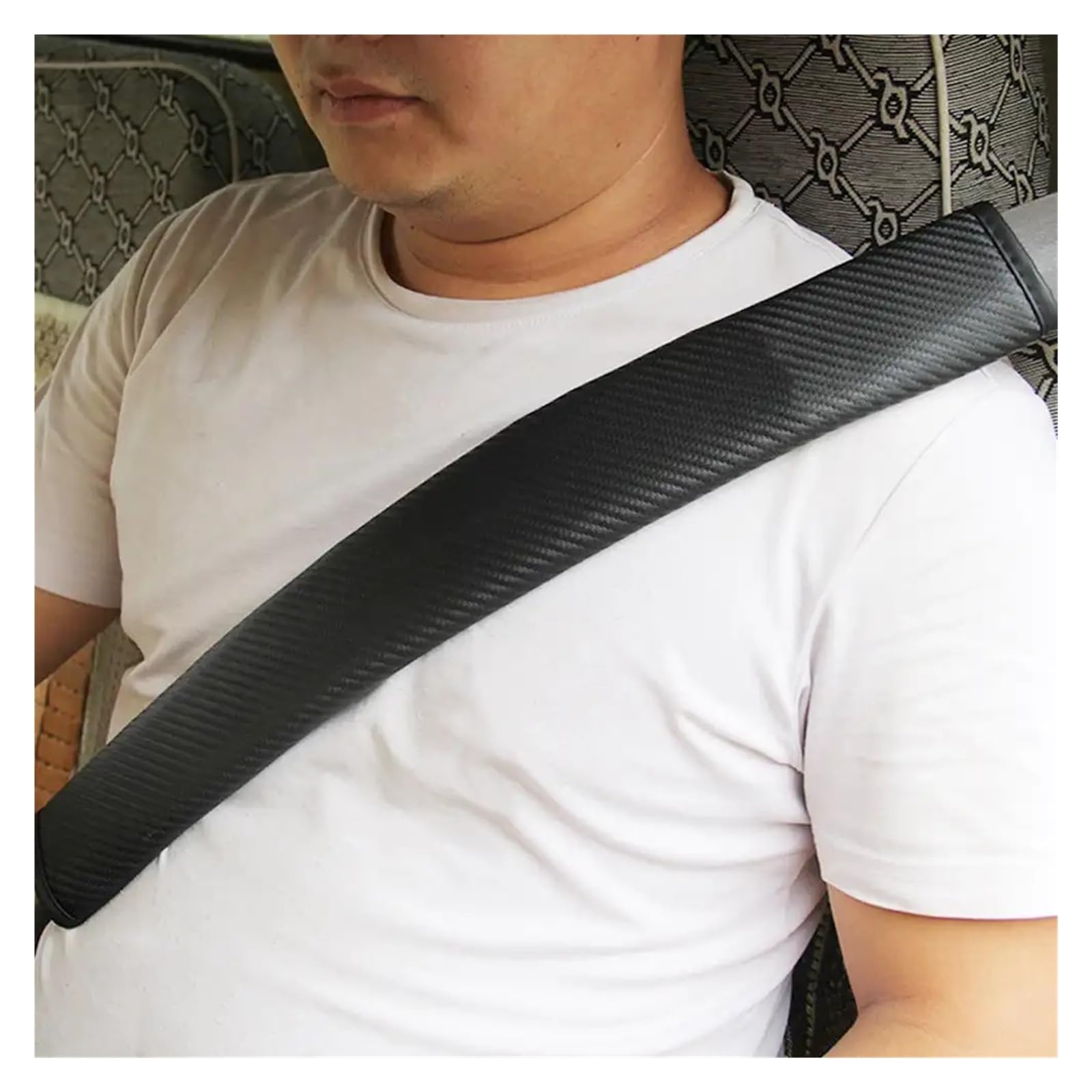 Proteggi Accessori in Pelle in Fibra di Carbonio da 30 Cm/50 Cm/75 Cm Cuscino Cintura Sicurezza(30cm)