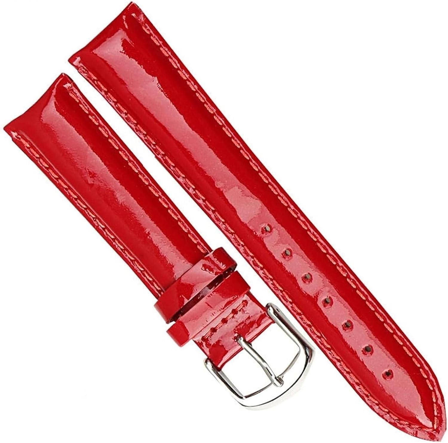 Leather watchband Bracelet Black Patent Watch Accessories Strap