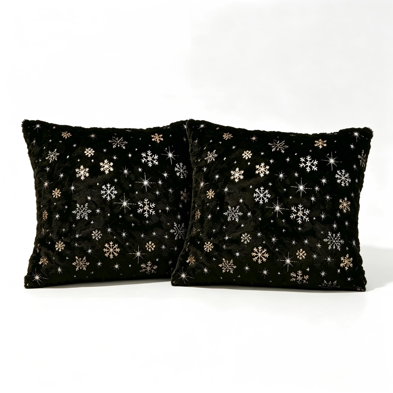 ALCXAZS Snowman Pillow Covers White Knot Pillow Snowflake Holiday Inn Pillows Soft Plush Fabric Adds Warmth Comfort Sides, black