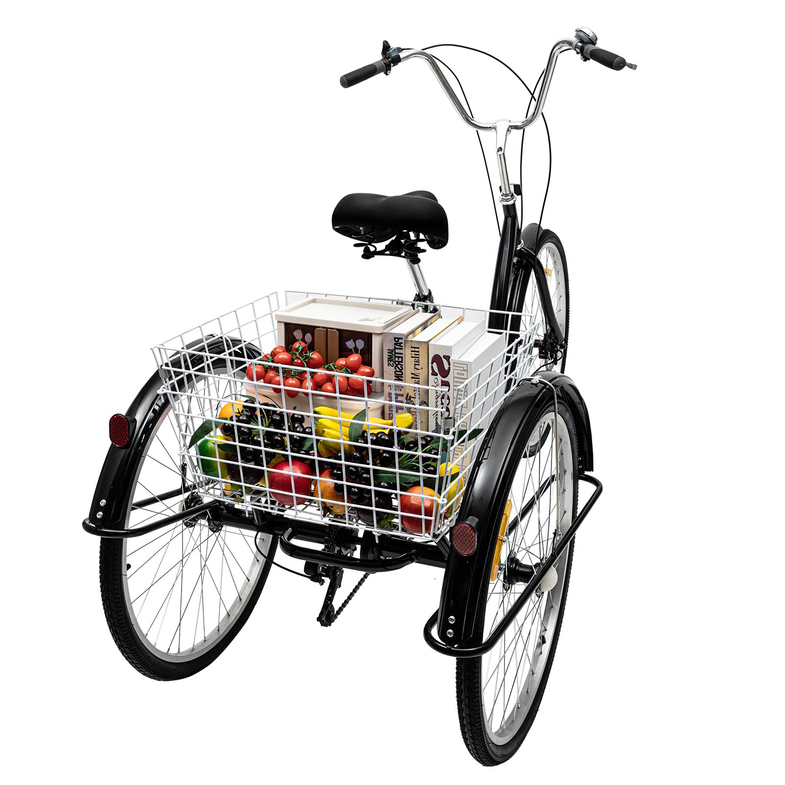 AOAPUMM 26 Zoll 3-Rad Fahrrad Für Erwachsene - 6 Gang Einkaufsdreirad Mit Korb