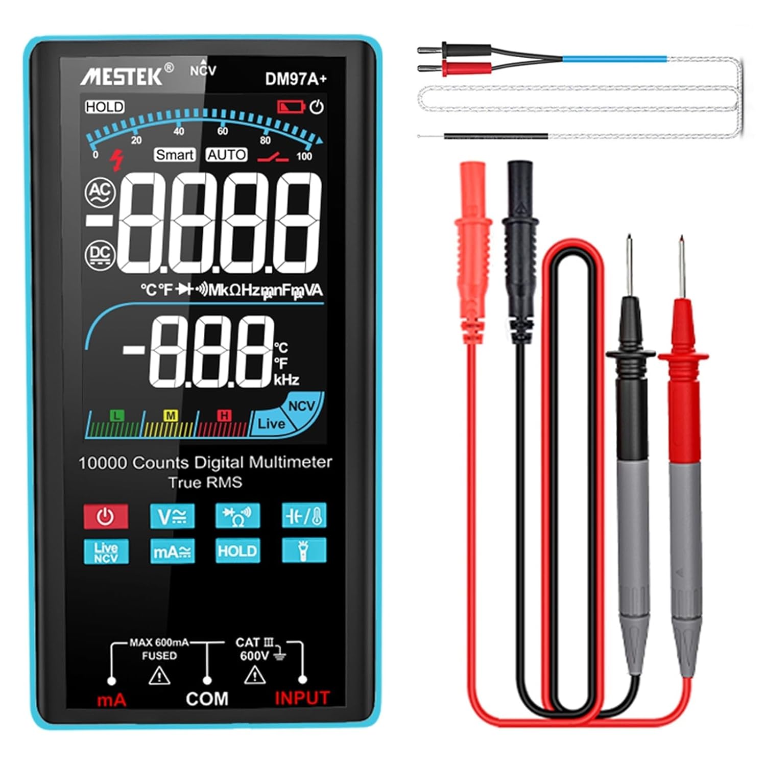Digital Multimeter AC DC Voltage Current 3.5 Inch HD Color Screen Display NCV Measure Digital Large Screen Smart Multimeter