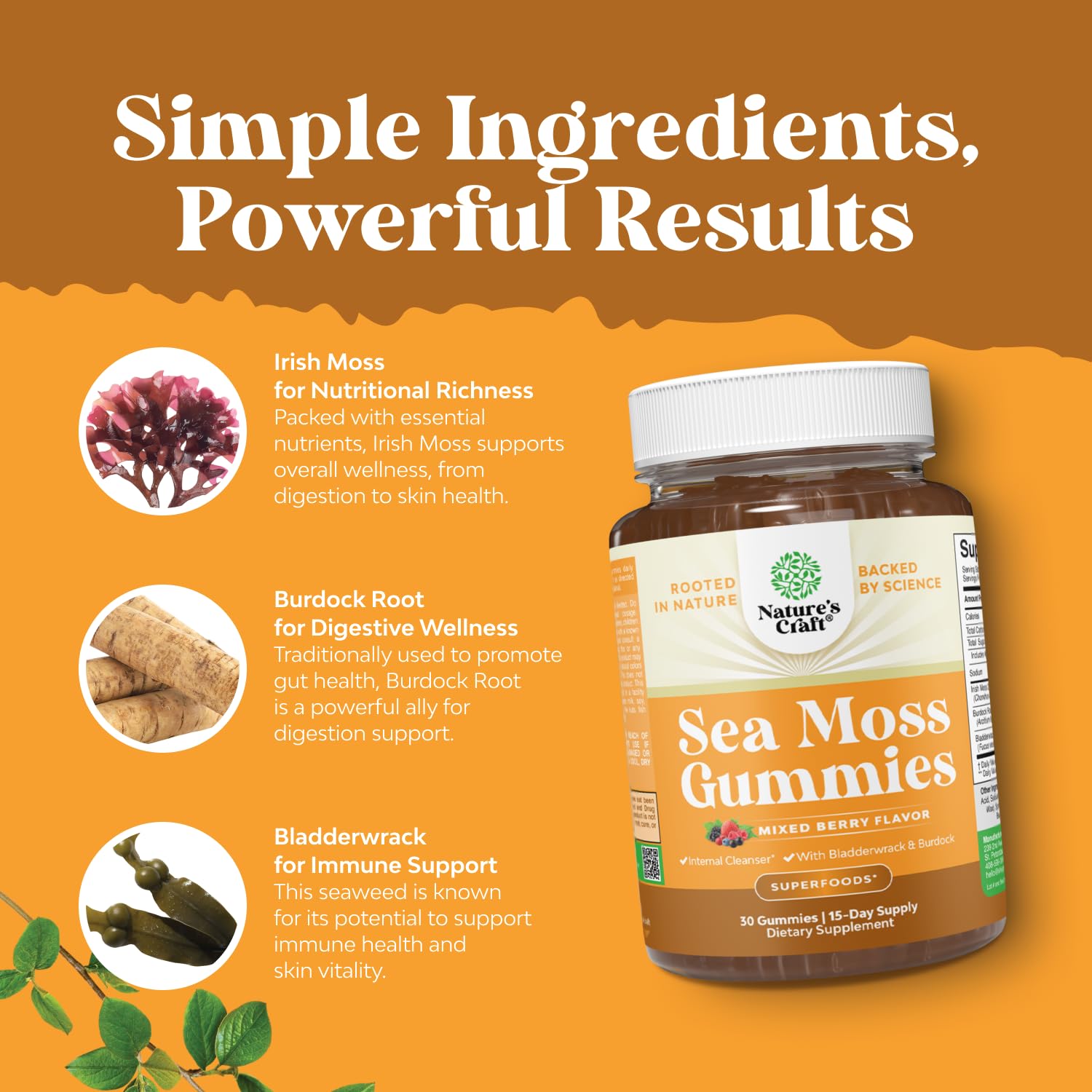 Irish Sea Moss Gummies with Bladderwrack & Burdock, Formula - 30 Count — Amazon image 6
