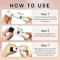 Vista 6 de Polvo de ajuste de protector solar mineral para cara y cuero cabelludo, SPF 35 polvo mineral cepillo protector solar control de aceite acabado mate