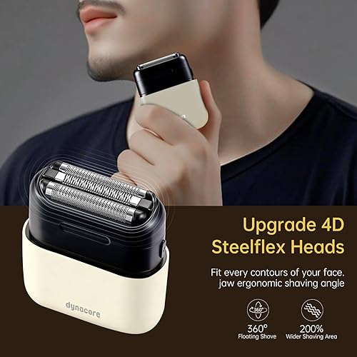 Miniatura 2 de Mini afeitadoras eléctricas de acero para hombres: Mini maquinilla de afeitar eléctrica mejorada, afeitadora de viaje portátil con impermeabilidad