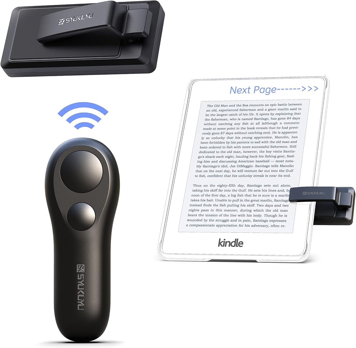 SK SYUKUYU RF Remote Control Page Turner for Kindle Reading Ipad Surface Comics, iPhone Android Tablets Reading Novels Taking Photos(Black) : Electronics