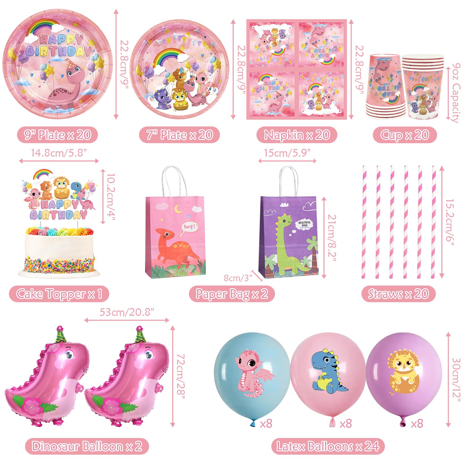 Dino Geburtstag Deko Set - 10-teilige Dinosaurier Party Dekoration Mit Banner & Girlanden