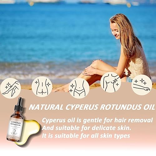 Miniatura 4 de Velura Cyperus Rotundus - Aceite de Cyperus Rotundus para depilación, aceites de Chipre para depilación corporal, natural, suave, reduce