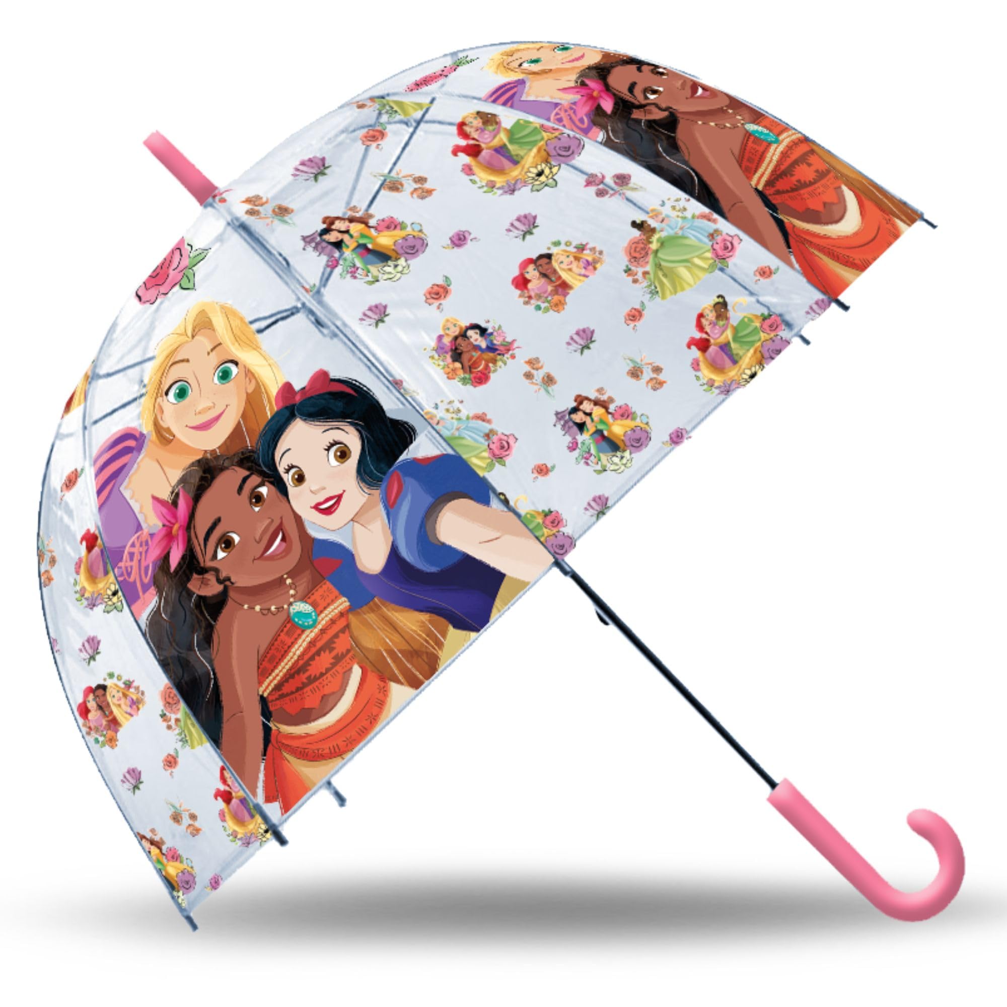 Kids Euroswan Multicoloured Disney Kids Transparent Bell Umbrella 46Cm Princess