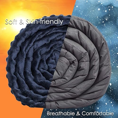 Miniatura 2 de Giantex Manta con peso para adultos y funda de edredón extraíble, 20 libras, 60 x 80 pulgadas, para individuos de entre 190 y 210 libras, cuentas de