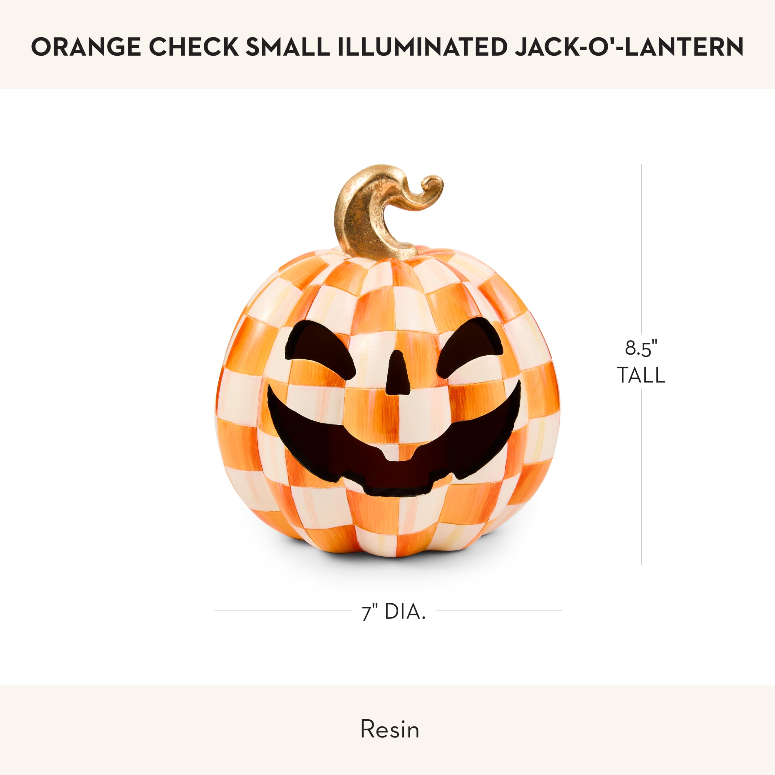 Amazon.com: MACKENZIE-CHILDS Illuminated Jack-O'-Lantern, Small