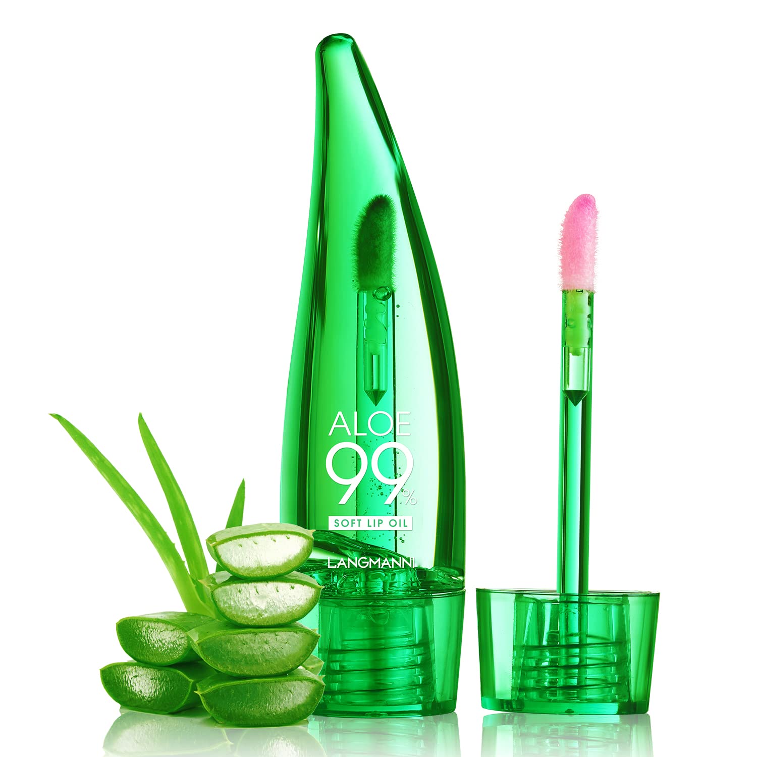 LANGMANNI Moisturizing Lip Oil,No-Sticky Lip Gloss Lip Balm Lip Care,Fruit Flavoured Lip Oil For Dry Lip's Moisturizing Hydrating And Nourishing(Aloe Color Changing 1pc)