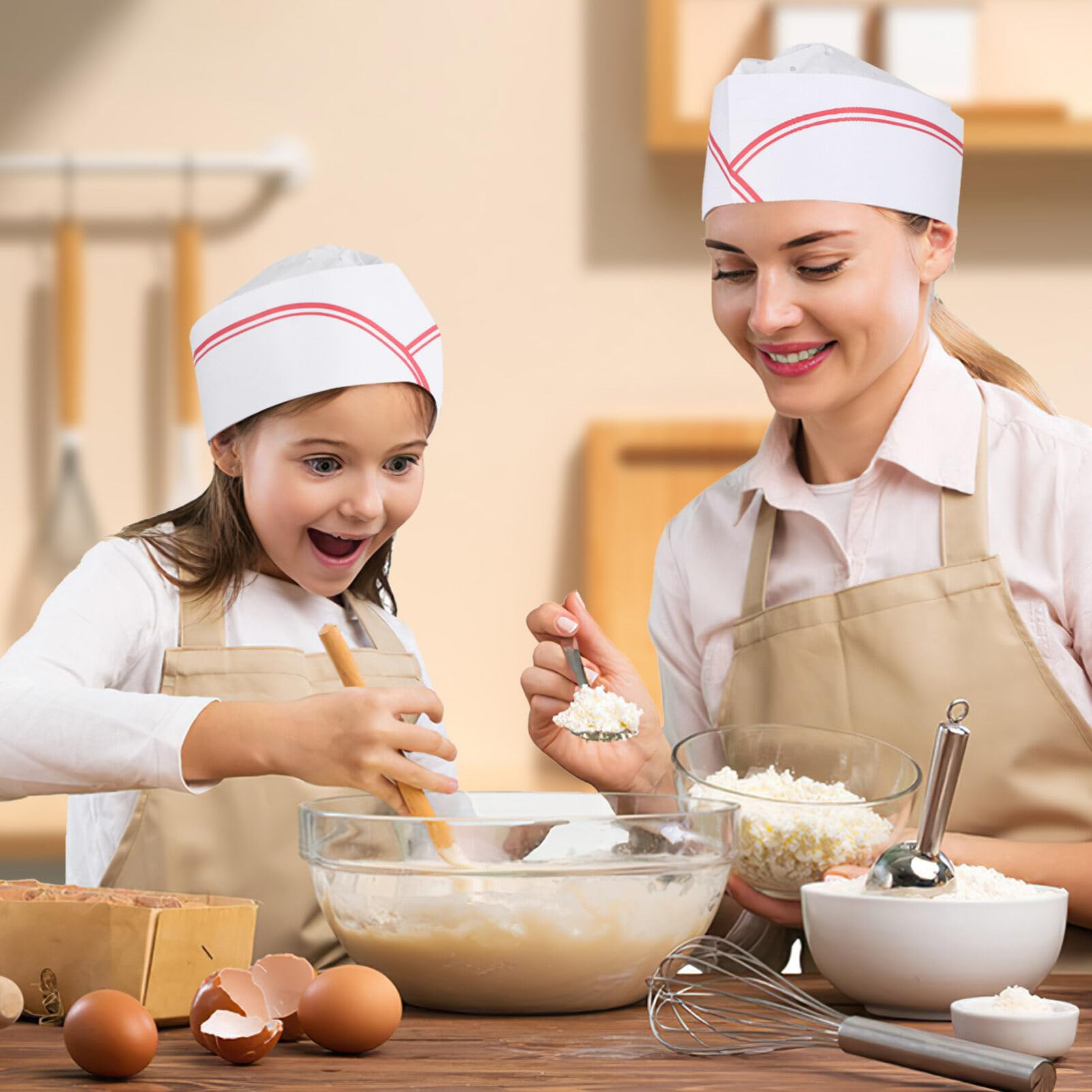 CLISPEED 20 białe czepki kuchenne z papieru jednorazowe regulowane catering