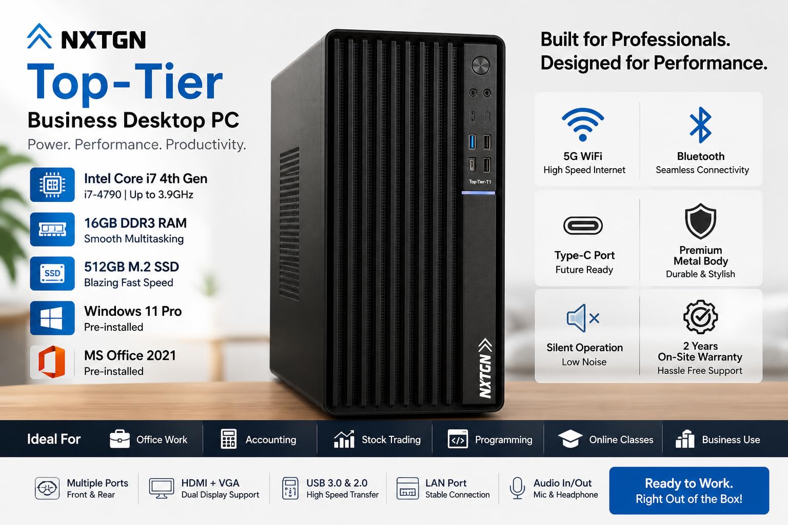 NXTGN Business Desktop PC - i7, 16GB RAM, SSD -7