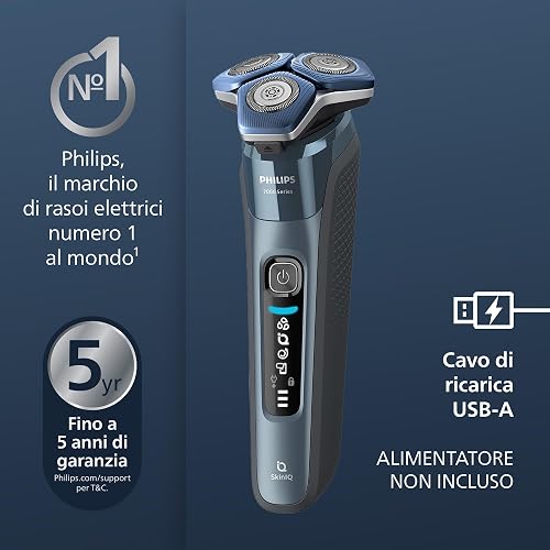 Philips Shaver Series 7000 - Wet & Dry Electric Shaver in Ice Blue with 1 x Integrated Pop-up Trimmer, Beard Trimmer, Travel Case, Quick Clean Pod and Charging Stand (Model S7882/54) - 4