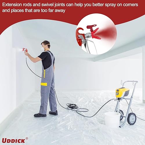 Miniatura 8 de Juego de 13 pistolas pulverizadoras de pintura sin aire con pistola pulverizadora de pintura sin aire de 3600 PSI, 1 protector de boquilla, 5 puntas