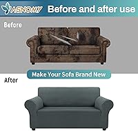 Vista 167 de Asnomy Couch Covers for 3 Cushion Couch Stretch Sofa Covers Slipcovers, Pet Protector Furniture Covers for Dogs Cats Spandex Jacquard Fabric Small