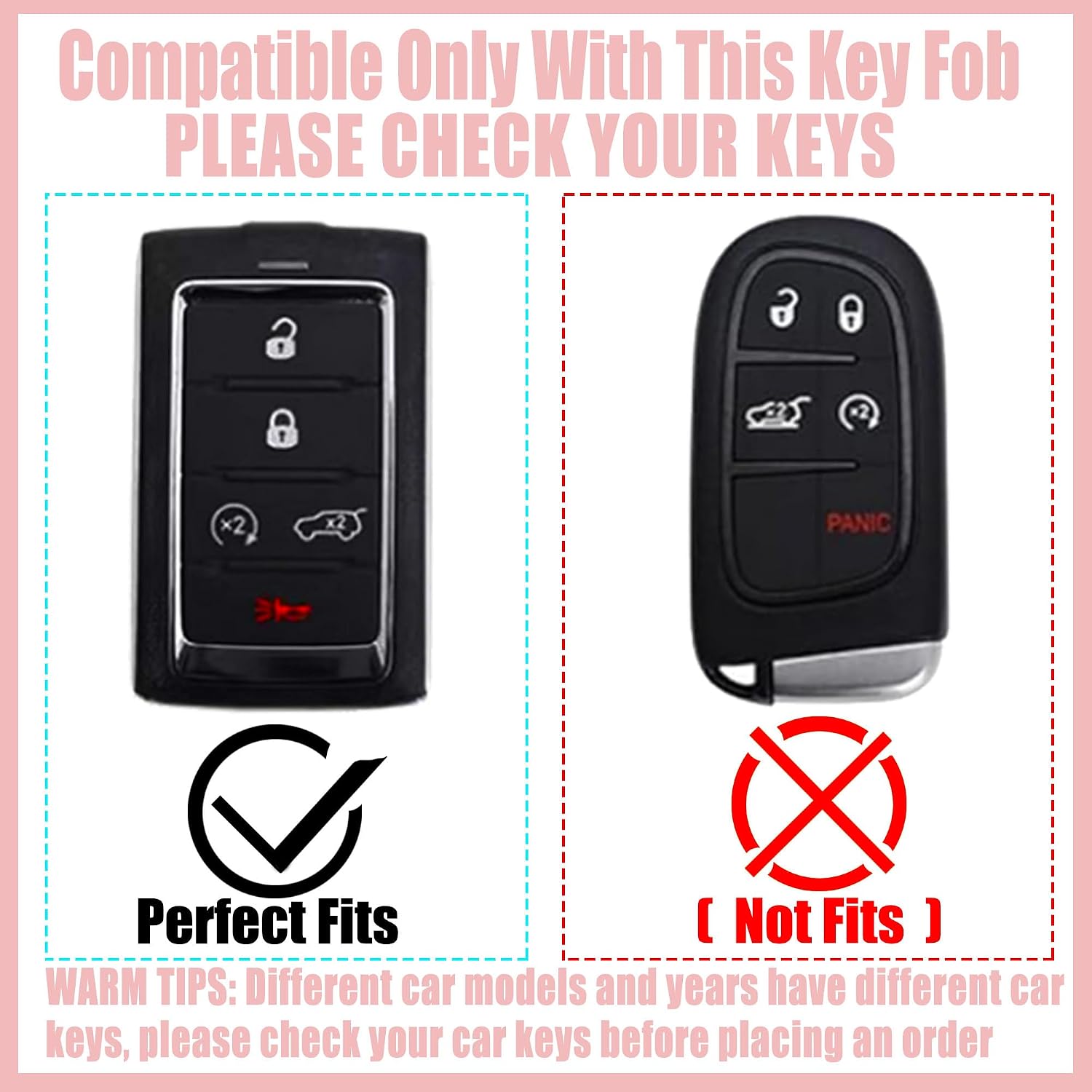 Sakura Flower Key Fob Cover for Jeep Grand Cherokee 5-Button Silver image 2