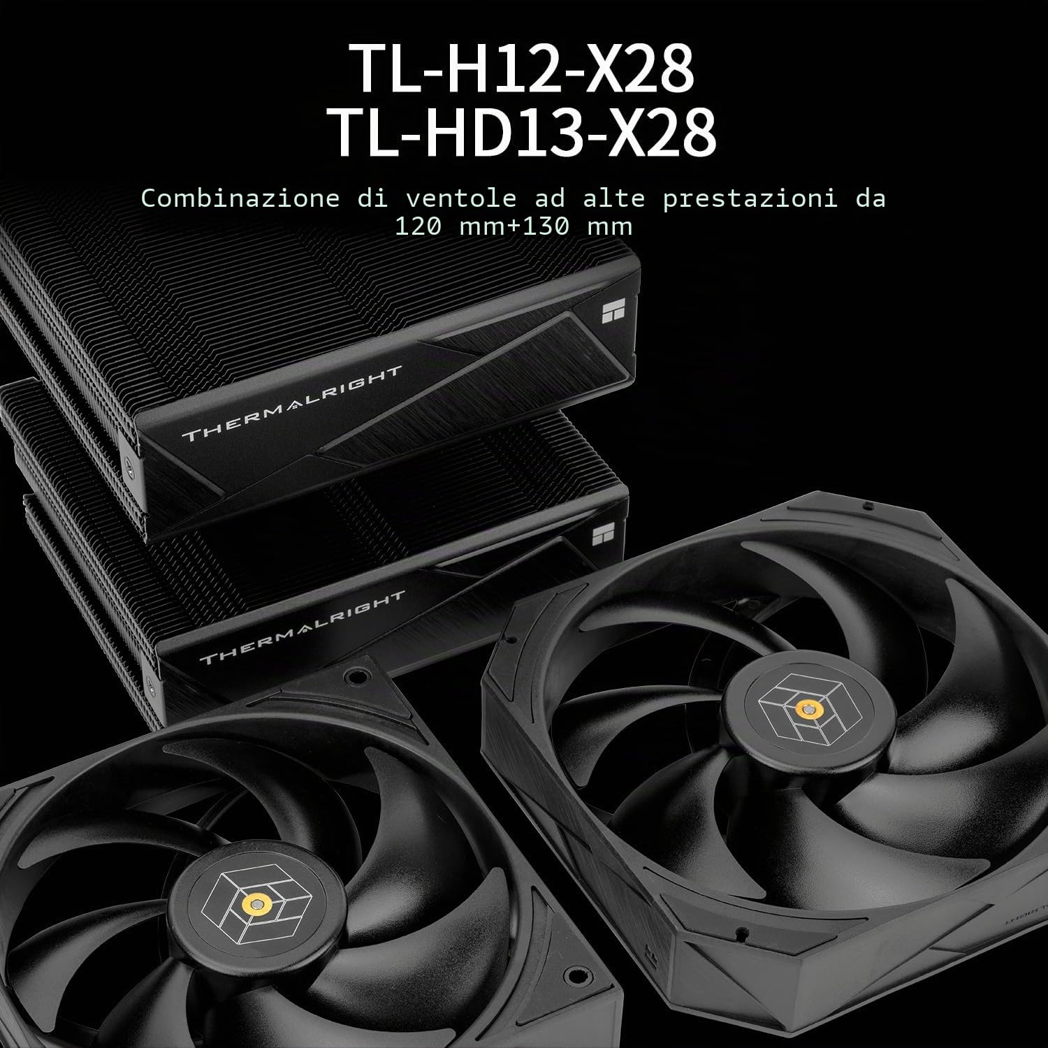 TR Royal Pretor 130 raffreddamento ad aria CPU nero, doppio torri del computer, refrigeratore CPU 6 tubi di calore, doppie ventole PWM, AM4/AM5/Intel lga1851/1700/1150/1551/2011