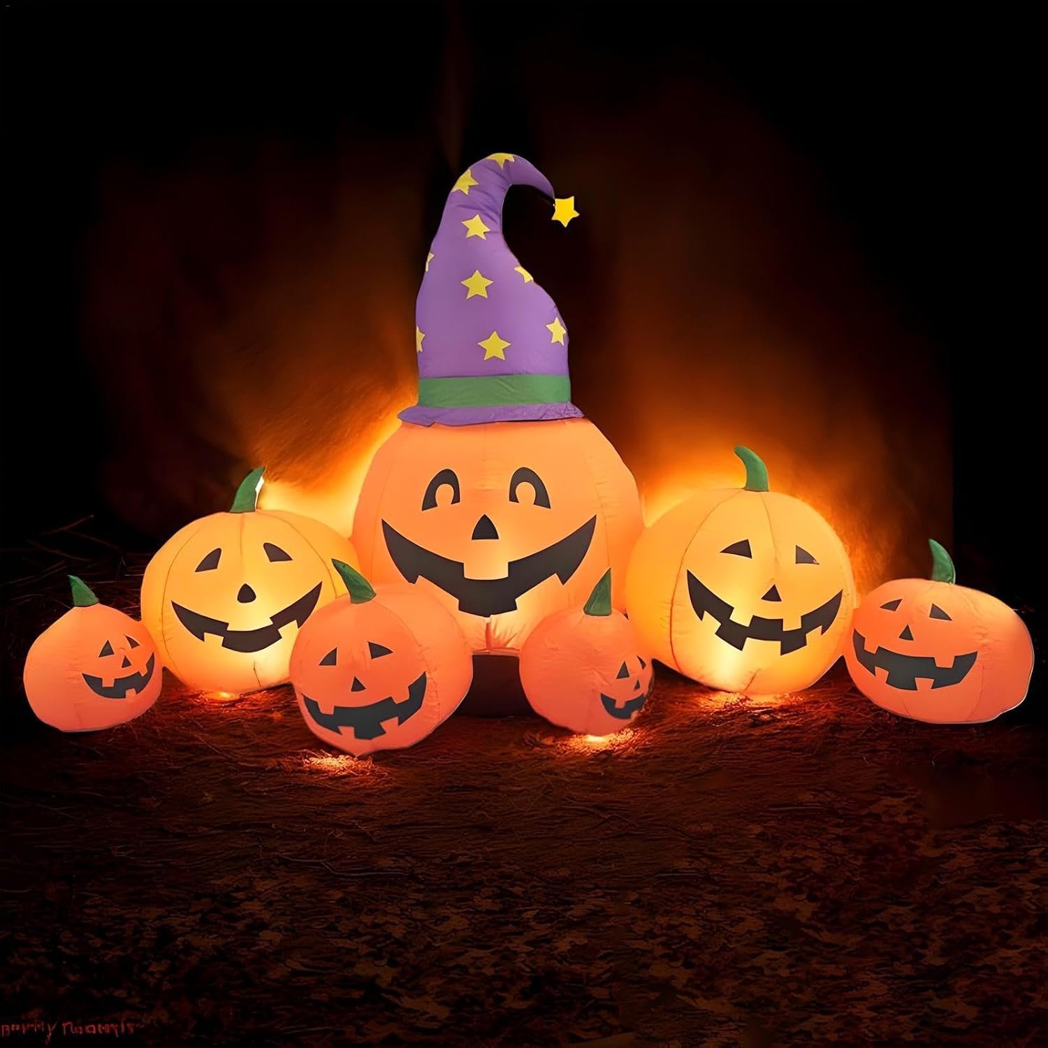 インフレータブルパンプキンデコレーション | LEDライト付きインフレータブルガーデンパンプキン | ハロウィンインフレータブルアウ