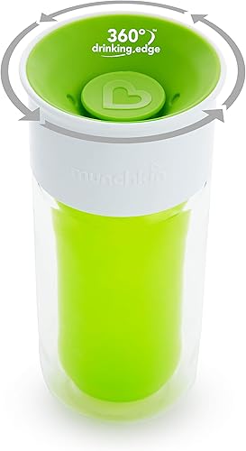 Miniatura 5 de Munchkin Miracle 360 - Vaso para beber con aislamiento, incluye calcomanías para personalizar la taza, 9 onzas, verde