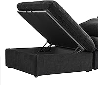 Vista 4 de Cloud - Sofá modular modular de dos plazas + otomano, sofás seccionales de 78.72 pulgadas para sala de estar, apartamento, funda de sofá profundo