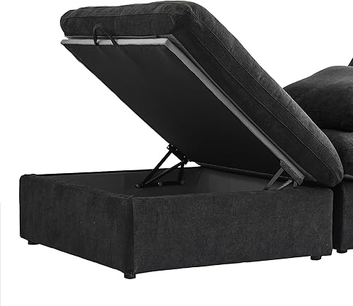 Miniatura 4 de Cloud - Sofá modular modular de dos plazas + otomano, sofás seccionales de 78.72 pulgadas para sala de estar, apartamento, funda de sofá profundo