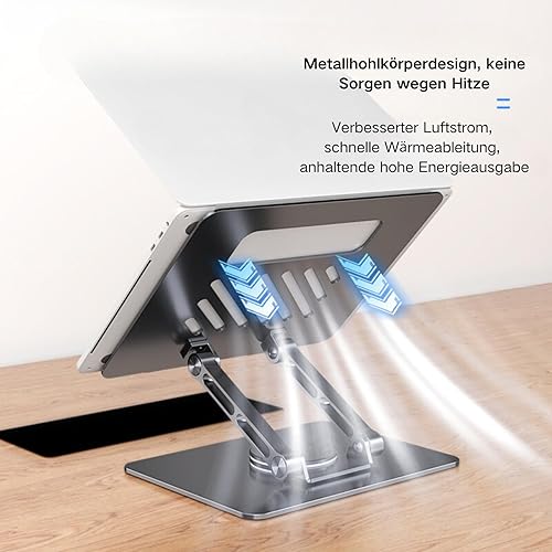 Miniatura 2 de Soporte ajustable para computadora portátil para escritorio, regalos para hombres, soporte de computadora portátil con función de refrigeración,