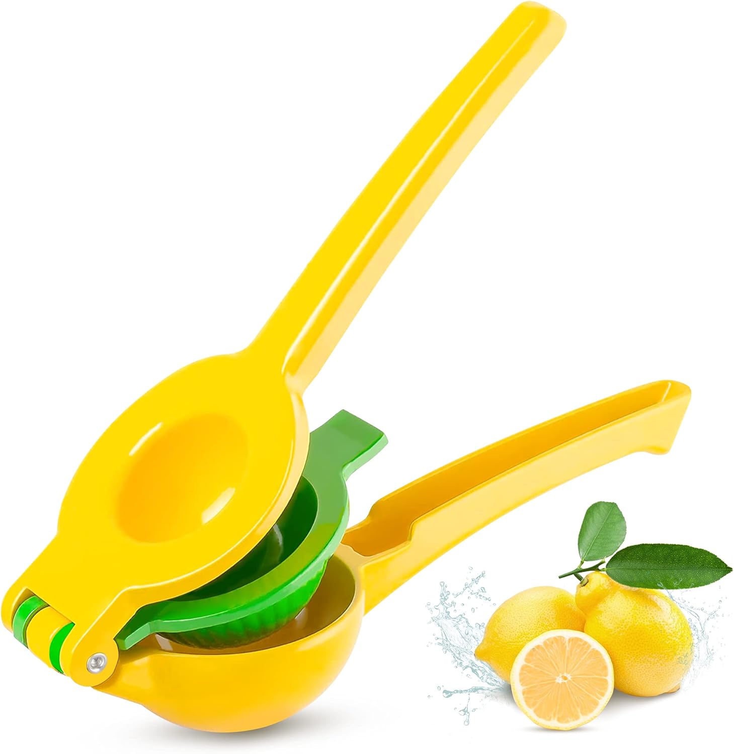 CROWNFUL Premium Lemon Squeezer, Easy to Use 2-in-1 Manual Juicer Hand Press, Lime Squeezer & Citrus Juicer, Yellow: Home & Kitchen