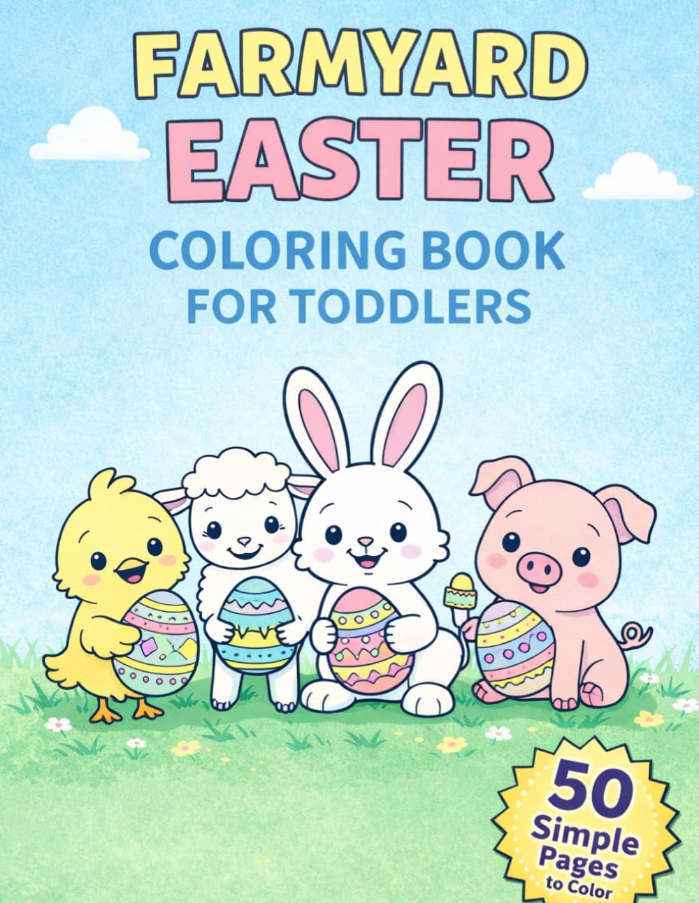 Farmyard Easter Coloring Book for Toddlers: Chicks, Lambs, Dunnies, and Easter Eggs for Little Colorers