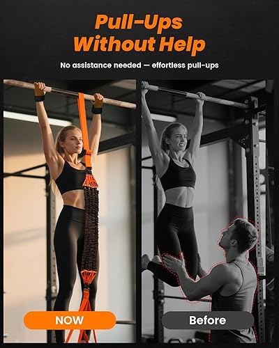 Miniatura 6 de Bandas de asistencia para dominadas, banda de resistencia ajustable para barra de dominadas, bandas de asistencia para dominadas con reposapiés para
