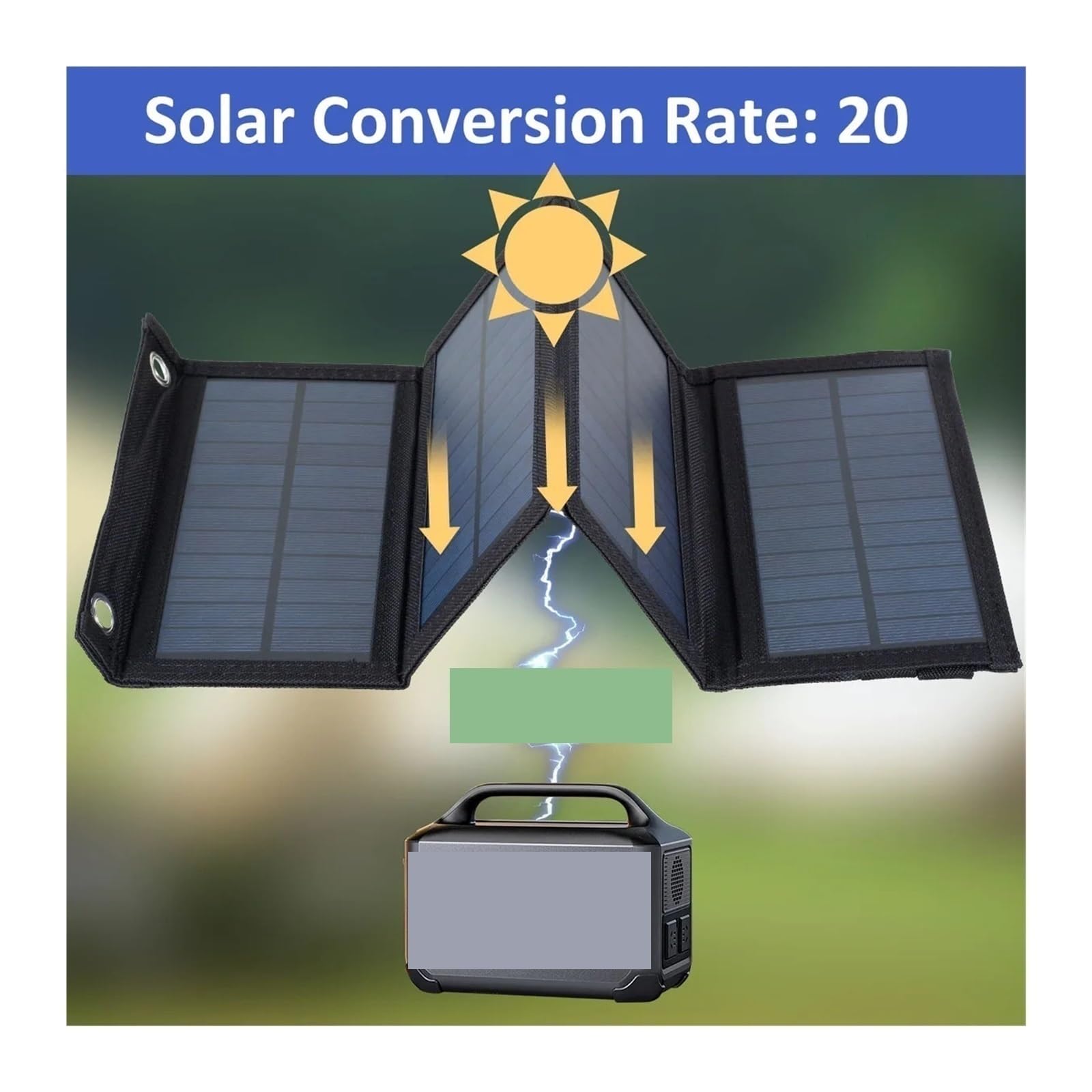Pannelli solari, Pannello solare pieghevole Charr impermeabile USB Charr solare con 2 ganci Alimentatore legro for esterni