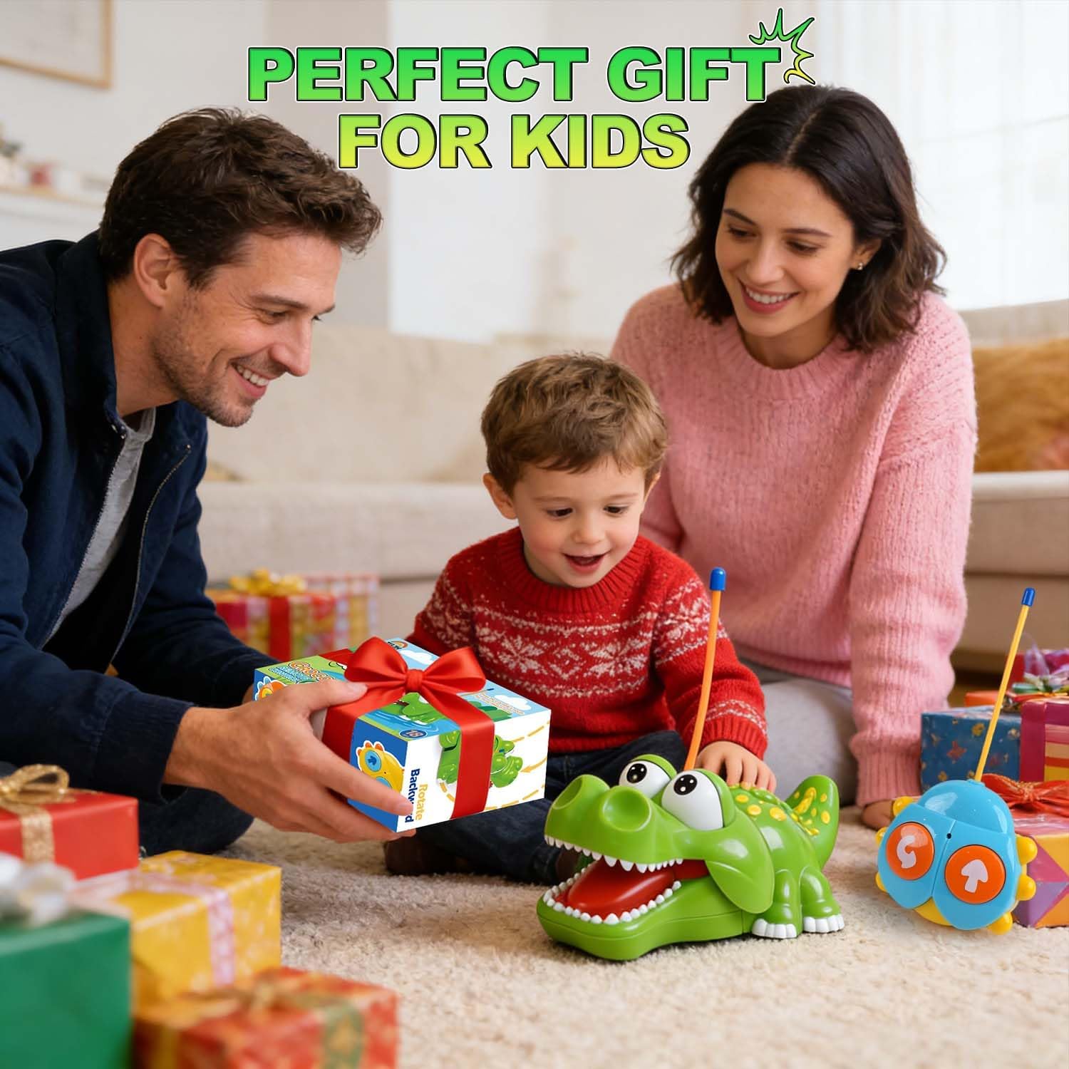 Crocodile Remote Control Car for Kids – Birthday Gifts for Boys and Girls Ages 18+ Months, 2 3 4 5 Years Old, Toddler Toy with Animal Sounds and Rich Music
