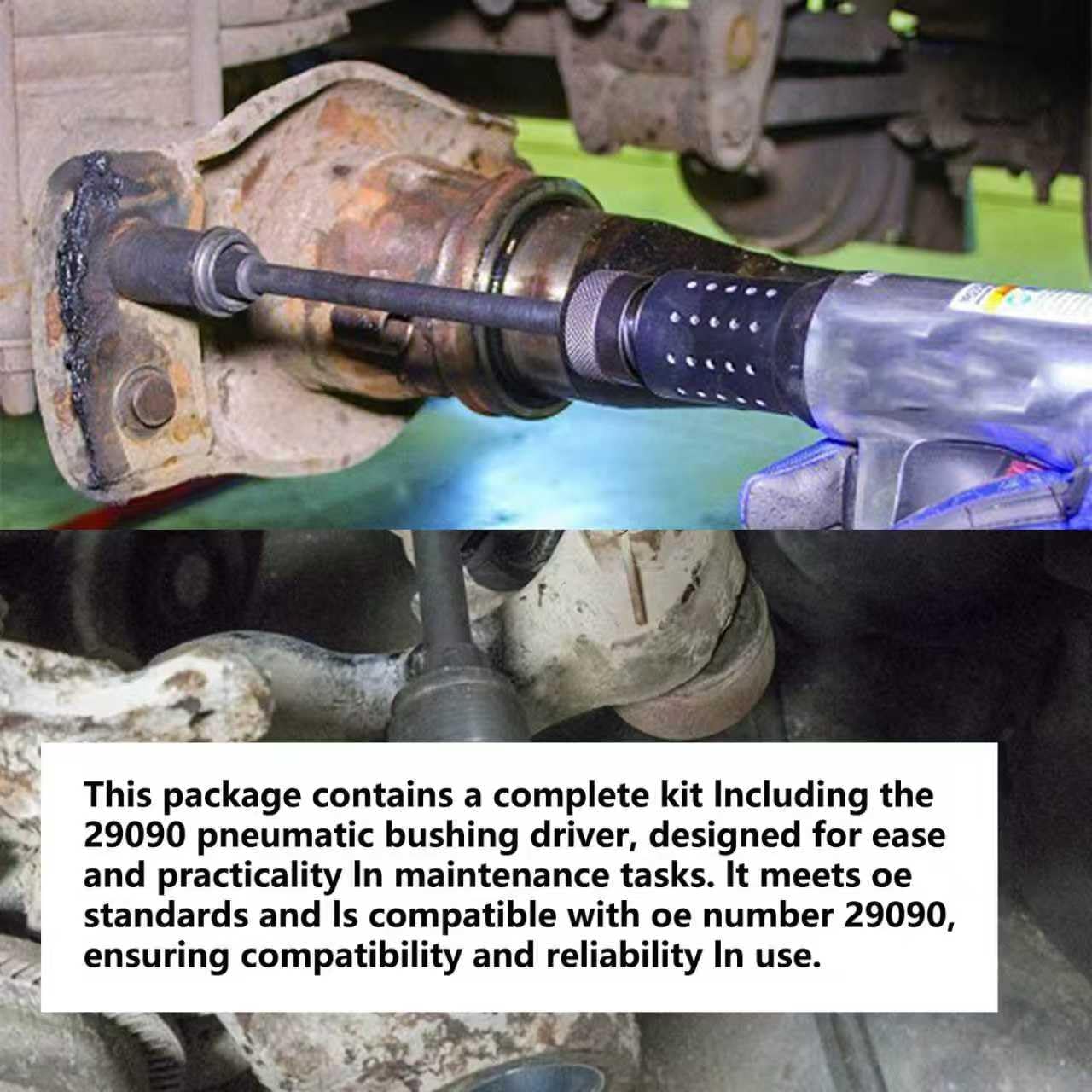 29090 +29450 Truck Anchor Pin Bushing Kit Drivers Set 2PCS Compatible with 1-3/8 Anchor bushings 11-1/2" Long Drive