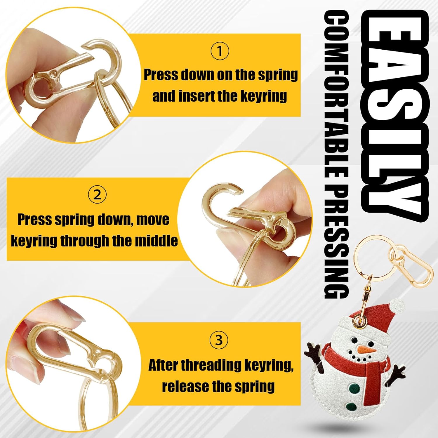 Leather Keychain Holder Case for AirTag, Cute Protective Cover for Apple Airtag KeyChain, GPS Tracker Item Finder - Image 4