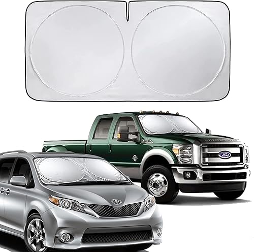 Parasol para parabrisas de automóvil, tela plateada de titanio alemán (mejor que el material 240T), protección solar automotriz, parasol para