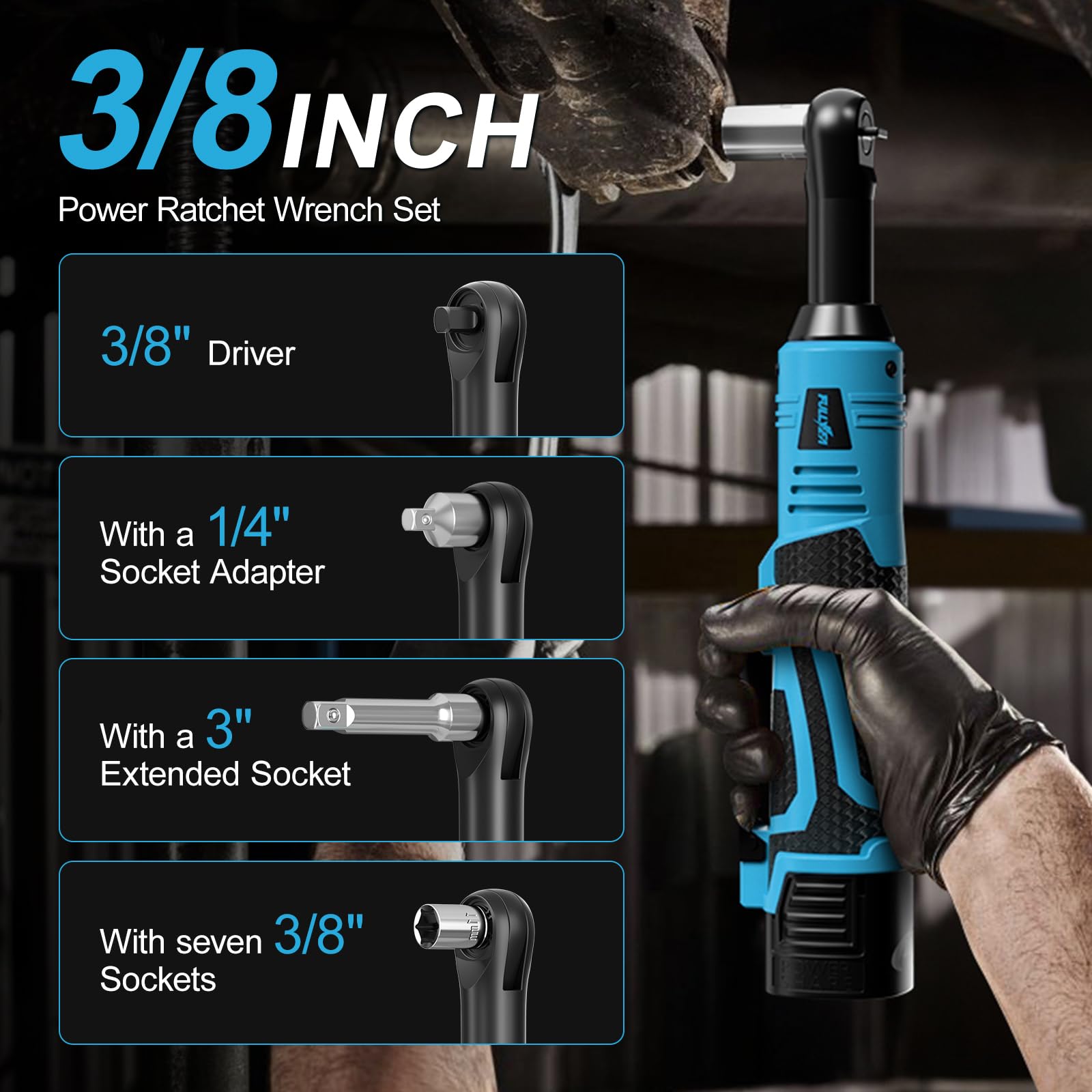 FULLYEA Cordless Ratchet Wrench - 45ft-lbs Torque -9 FULLYEA Cordless Ratchet Wrench - 45ft-lbs Torque -9