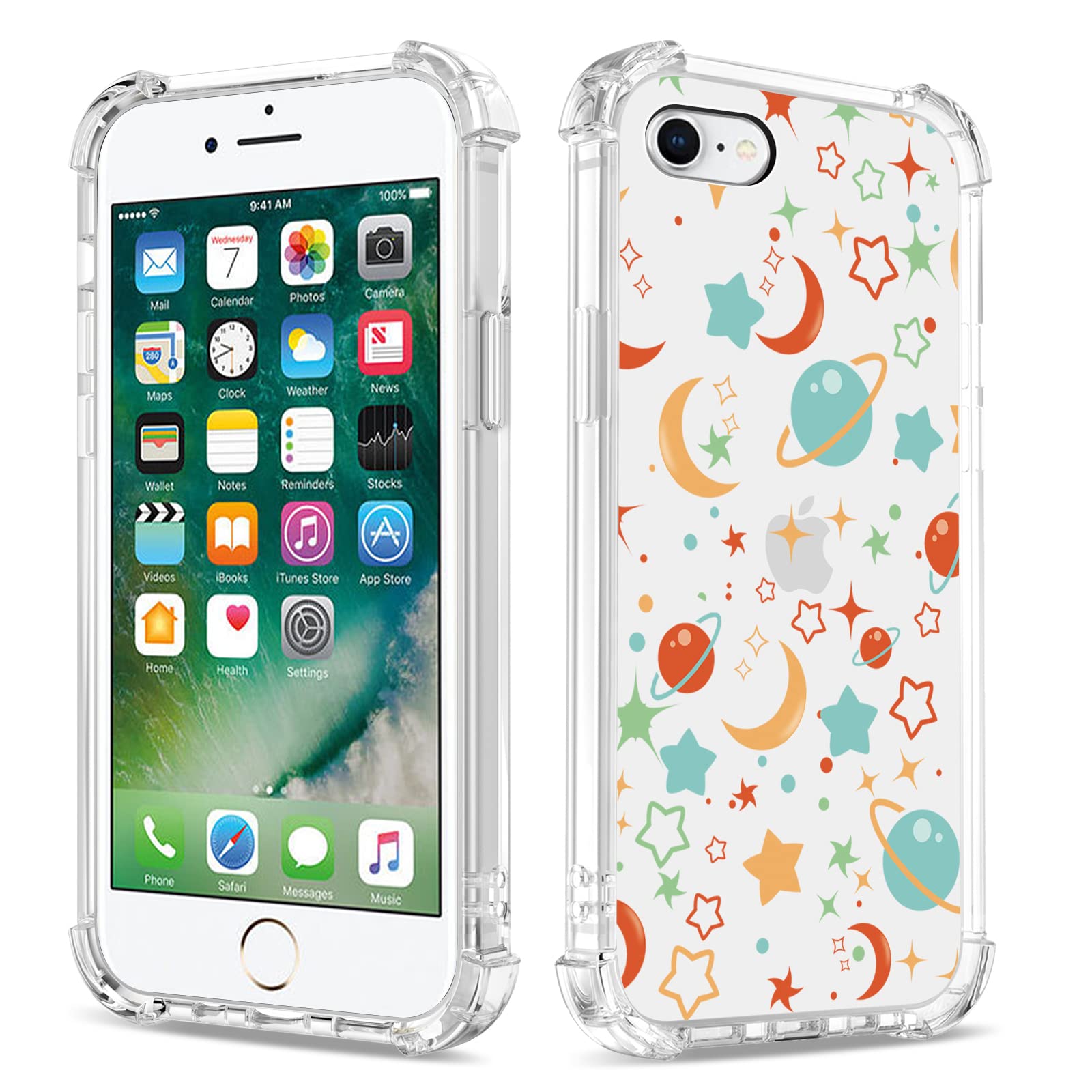 Case for iPhone 6 Plus/iPhone 6S Plus, Clear Anti-Yellowing Anti-Scratch TPU Silicone Cover for Girls and Woman, Shockproof Drop Protection Case for iPhone 6 Plus, Blue Starry Sky