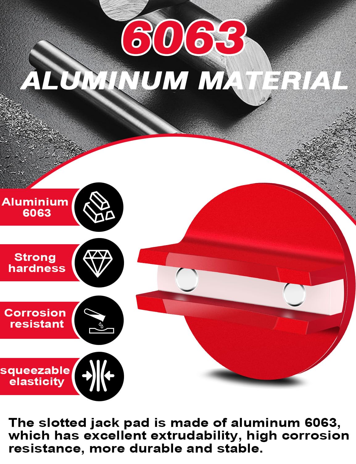 Uniwersalna aluminiowa rowkowana podkładka magnetyczna do podnośnika zaciskowego do spawania szczelinowa podkładka do podnośnika adapter 2 tonowy podnośnik podłogowy kompatybilny z większością